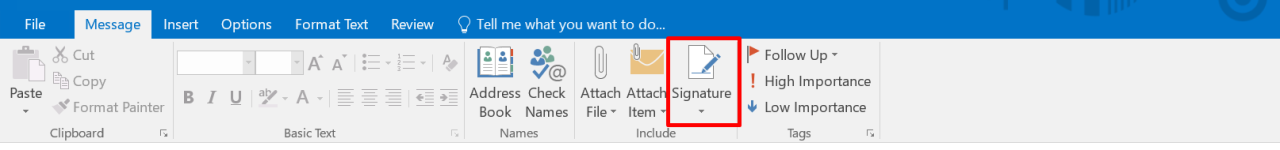 Tạo chữ ký của bạn trên Outlook thêm chữ ký vào thư của bạn